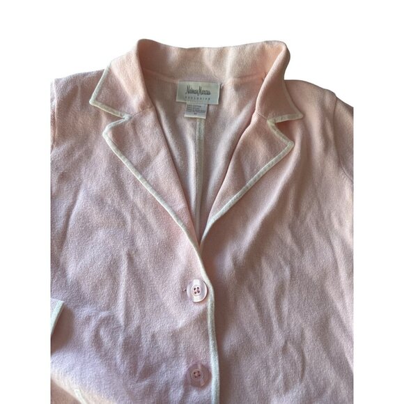 Neiman Marcus Womens Pink Cardigan Blazer M Cotton Nylon Blend Button-Up - Picture 4 of 6
